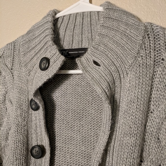 INC International Concepts Other - Gray Knit Button-Up Cardigan